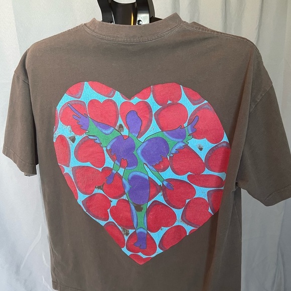 NWOT NIRVANA Brown Short Sleeve Tee with Colorful Graphic Design NEVER WORN - Picture 2 of 3